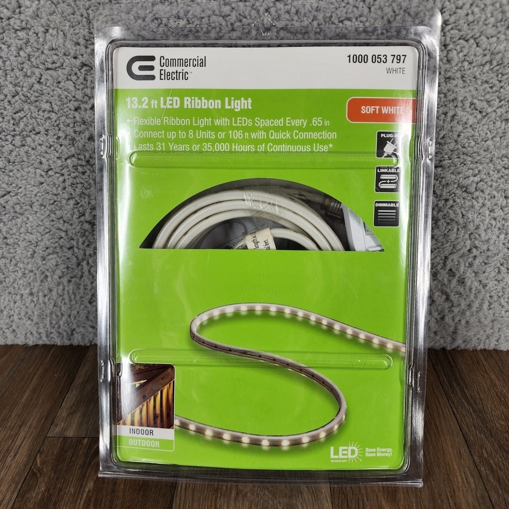 Commercial Electric LED Ribbon Light 13.2 ft Soft White Indoor Outdoor Dimmable
